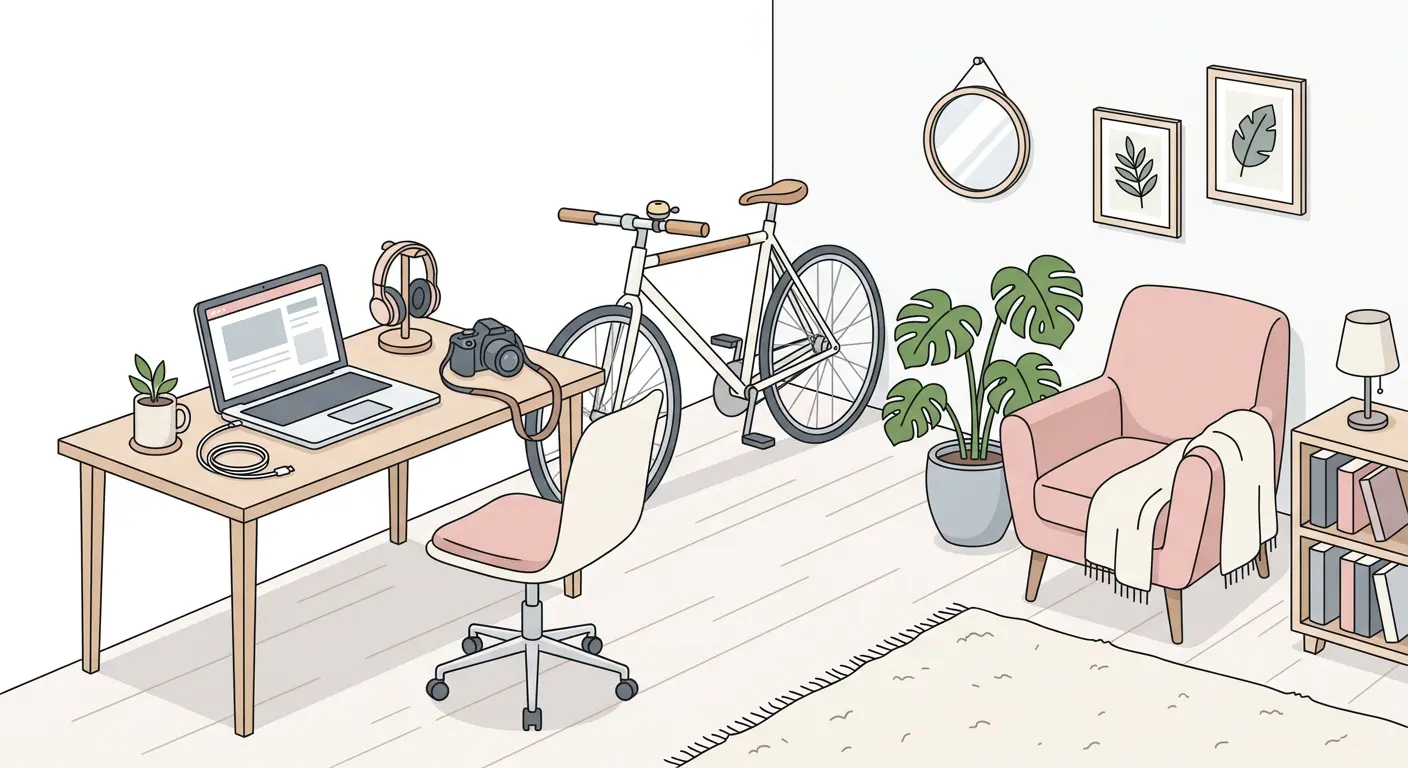 Renters insurance illustration showing personal belongings